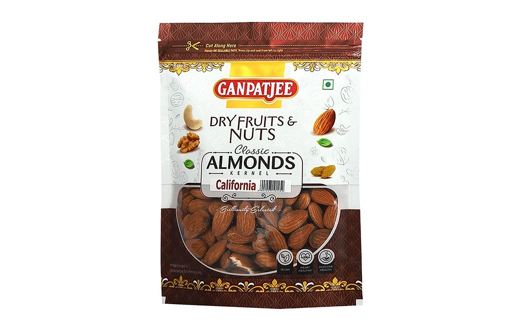 Ganpatjee Almonds Kernel California    Pack  750 grams